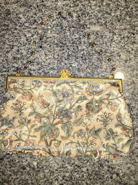 Larisa Barrera Golden Beaded Purse